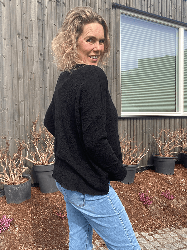 4504 Genser, Black, Bubble Wool