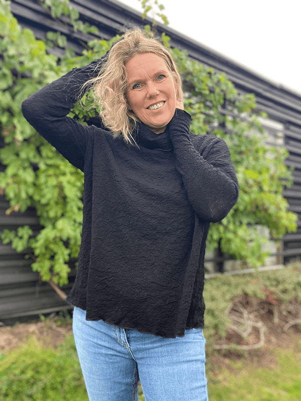 4501 Genser, Black, Bubble Wool