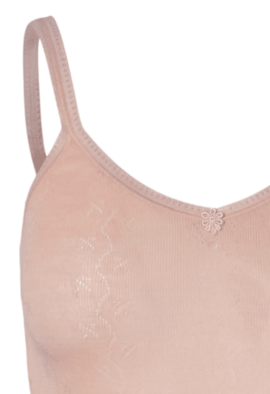 Vintage Lace Camisole Slip UnderKjole, Merino / Silke, Rosè