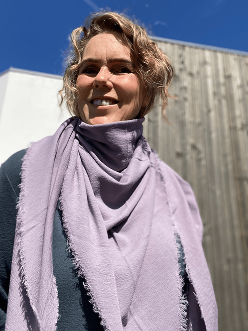 Hovedbilde 1023 TrekantSjal (L), Lavender, Merino