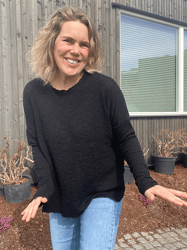 4504 Genser, Black, Bubble Wool