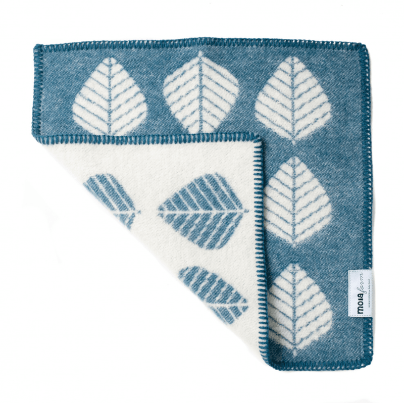 Sitteunderlag Løv, Ull, Blå