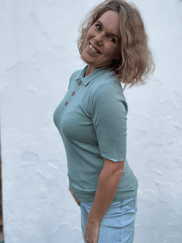 4066 T-Skjorte Polo, SeaFoam Green, Merino