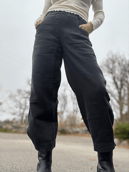 Hovedbilde 11027 Bukse Barrel, Charcoal, Lin