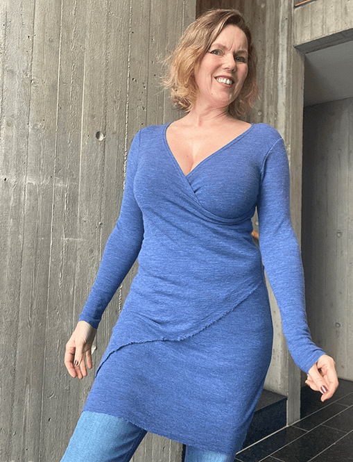 Hovedbilde 7005 GenserKjole, Indigo Blue Melange, Merino