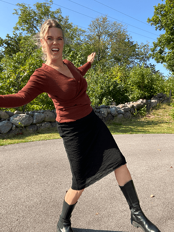 5501 Skjørt, Black, Bubble Wool