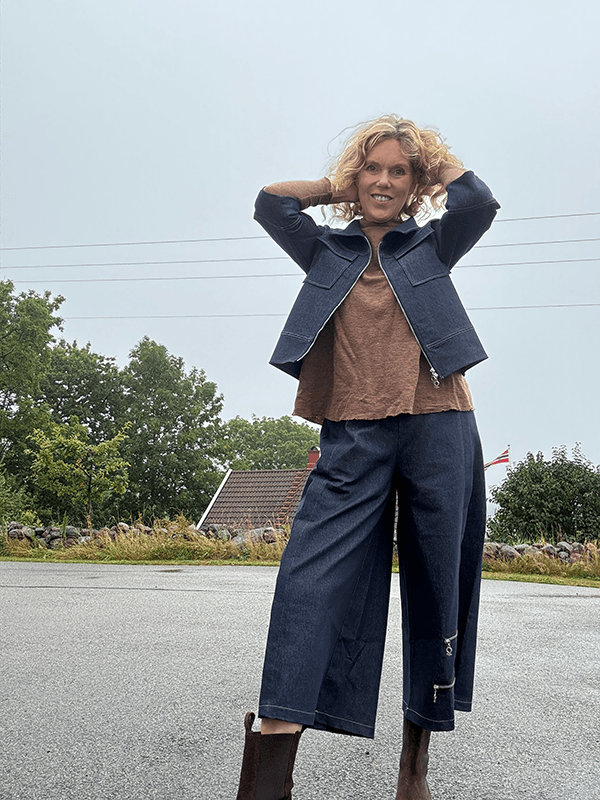 4165 Bukse Stretch, Vid/Kort, Blue, Bomull