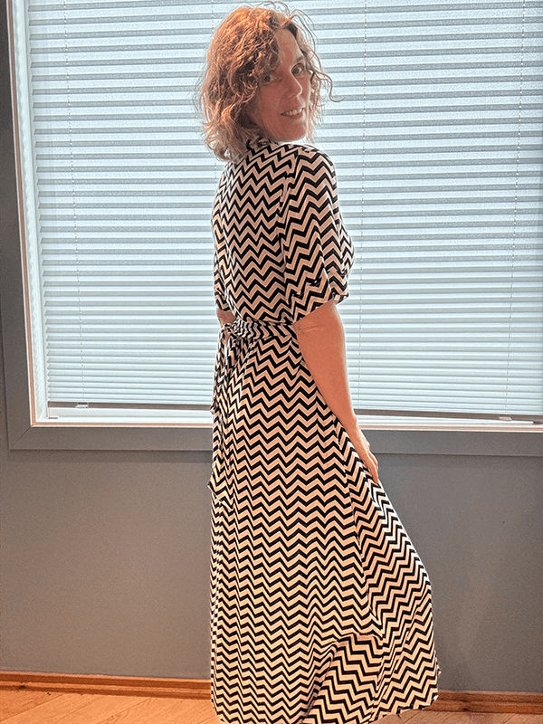 Lucca Kjole Zig Zag, Black / White, Rayon