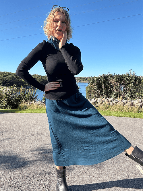 Hovedbilde 5004 Skjørt Vidt, Petrol, Merino