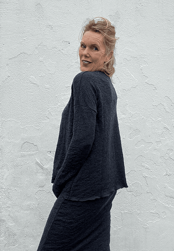 4504 Genser, Midnight Blue Melange, Bubble Wool