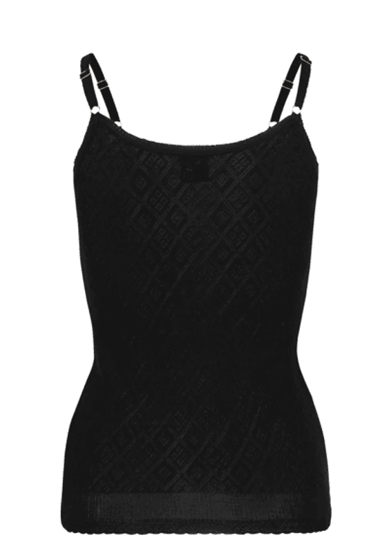 Vintage String Camisole, Merino / Silke, Black