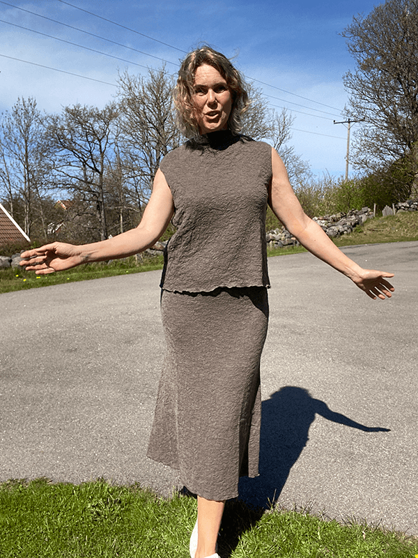 5503 Skjørt, Earth Melange, Bubble Wool