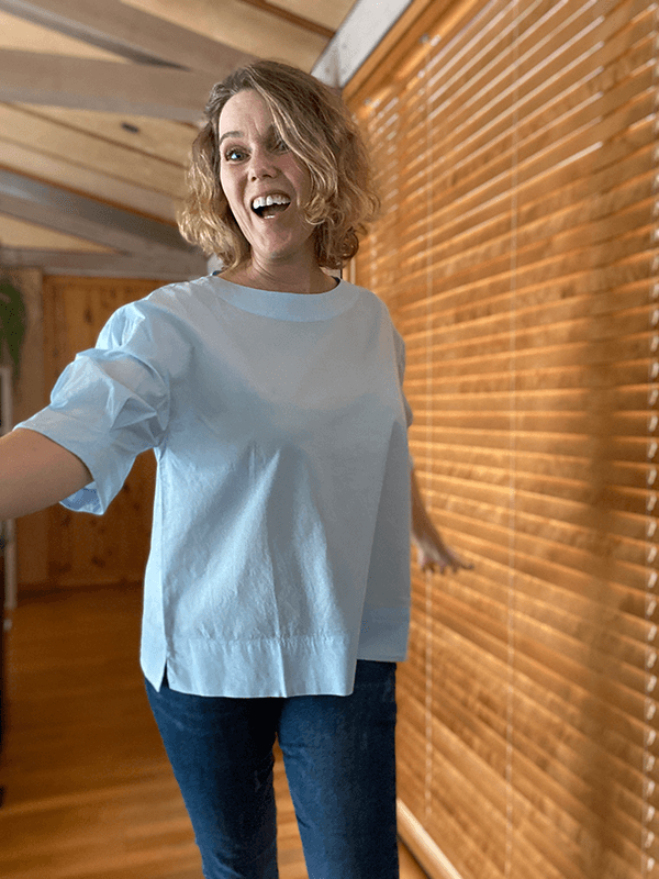 13036 Bluse, Light Blue, Poplin