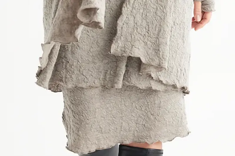 5501 Skjørt, Almond Milk, Bubble Wool