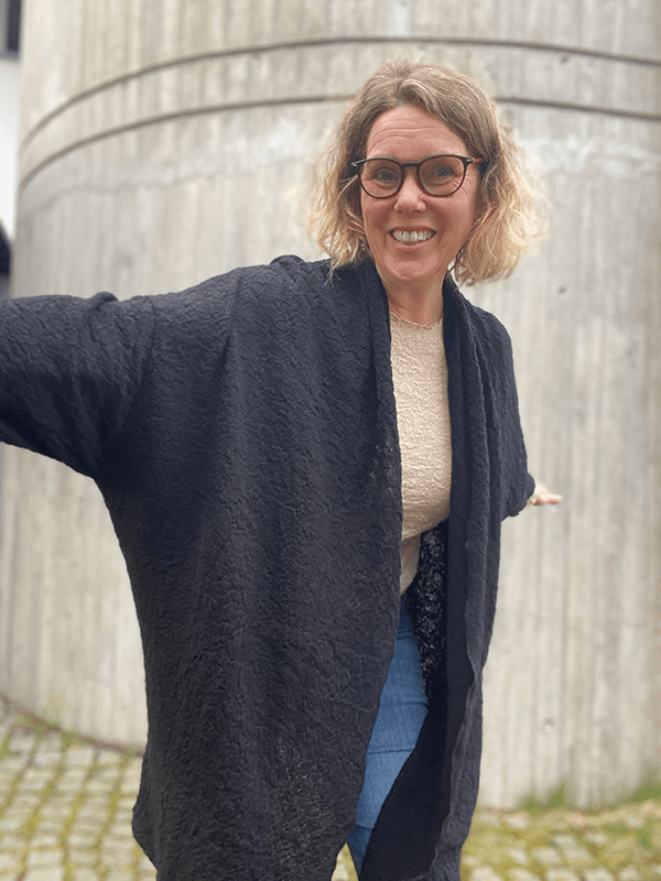 8501 Cardigan, Black, Bubble Wool
