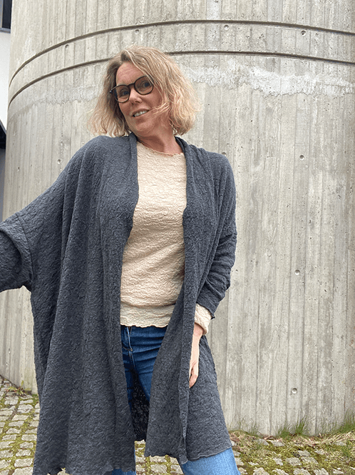 Hovedbilde 8501 Cardigan, Anthrasite Melange, Bubble Wool
