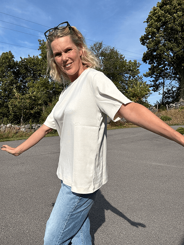 4323-1 T-Shirt Relaxed u/logo, Raw White, Bomull