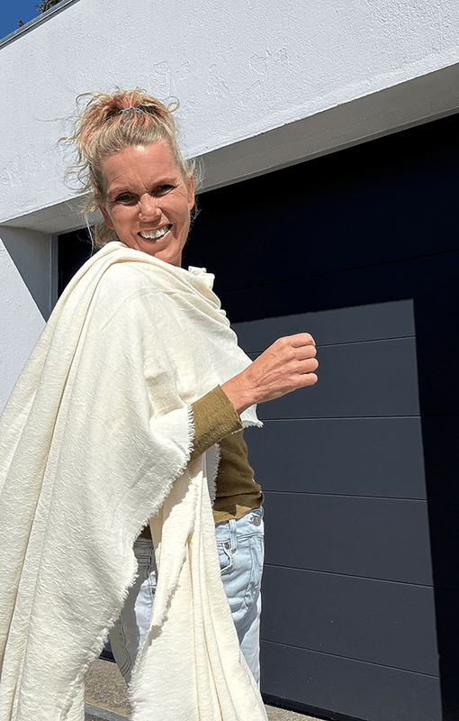 1030 Skjerf (XL), Raw White, Merino