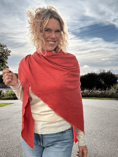 Hovedbilde 1063 Sjal Curling, Terracotta Melange, Merino