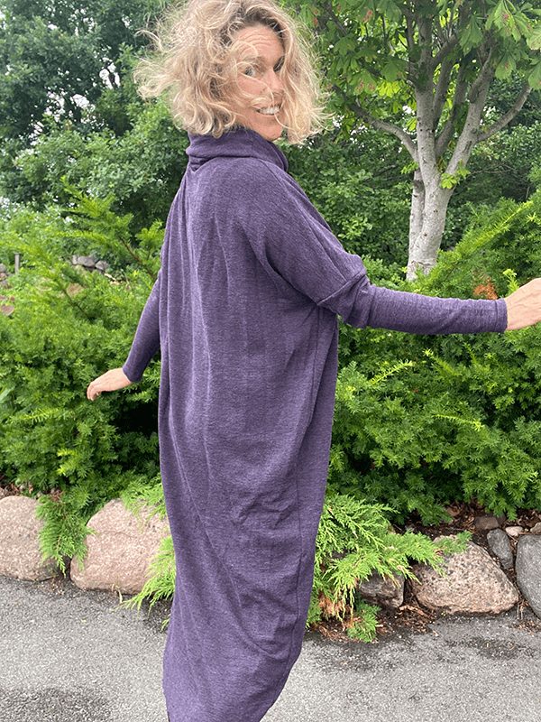 7028 Kjole, Plum Melange, Merino