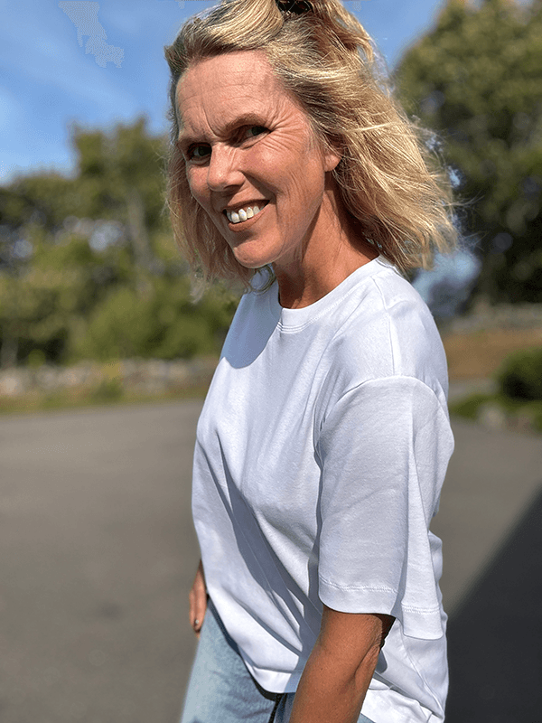 4323-1 T-Shirt Relaxed u/logo, White, Bomull