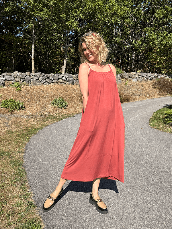 7622 Strap Dress, Tarracotta, Bamboo