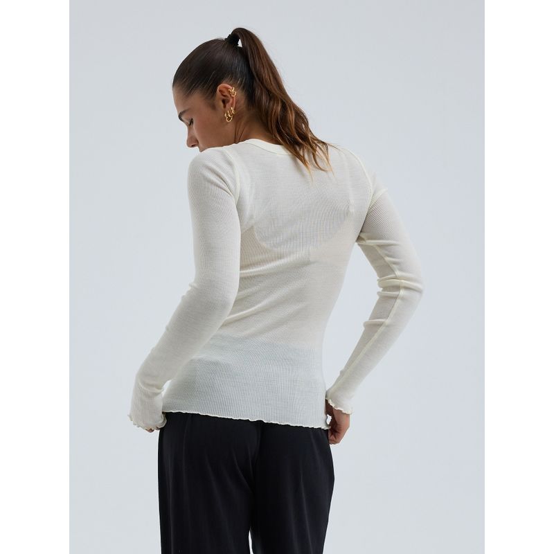 Wooly T-Genser, Off-White, Merino / Silke