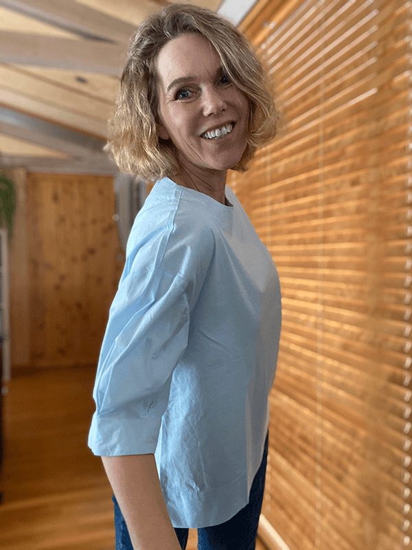 13036 Bluse, Light Blue, Poplin