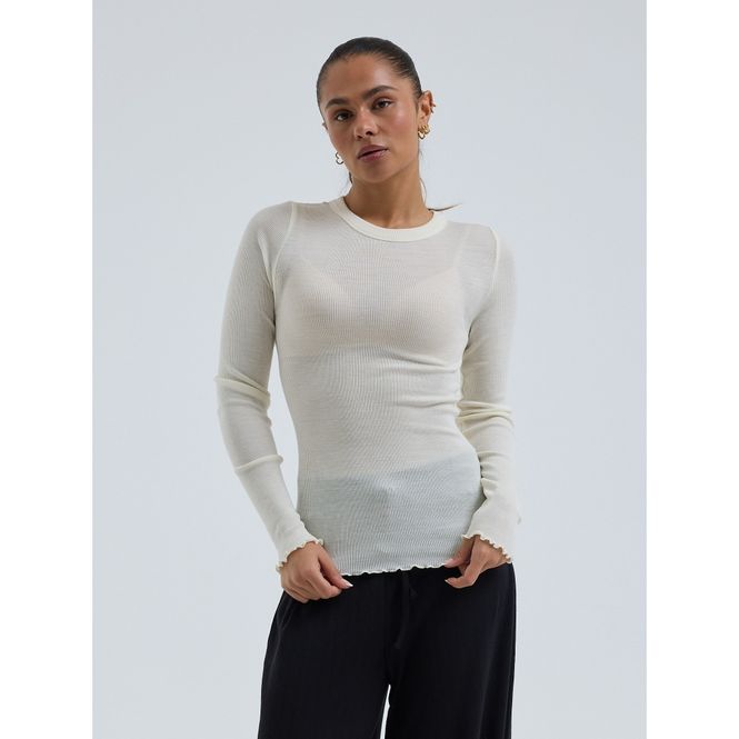 Hovedbilde Wooly T-Genser, Off-White, Merino / Silke