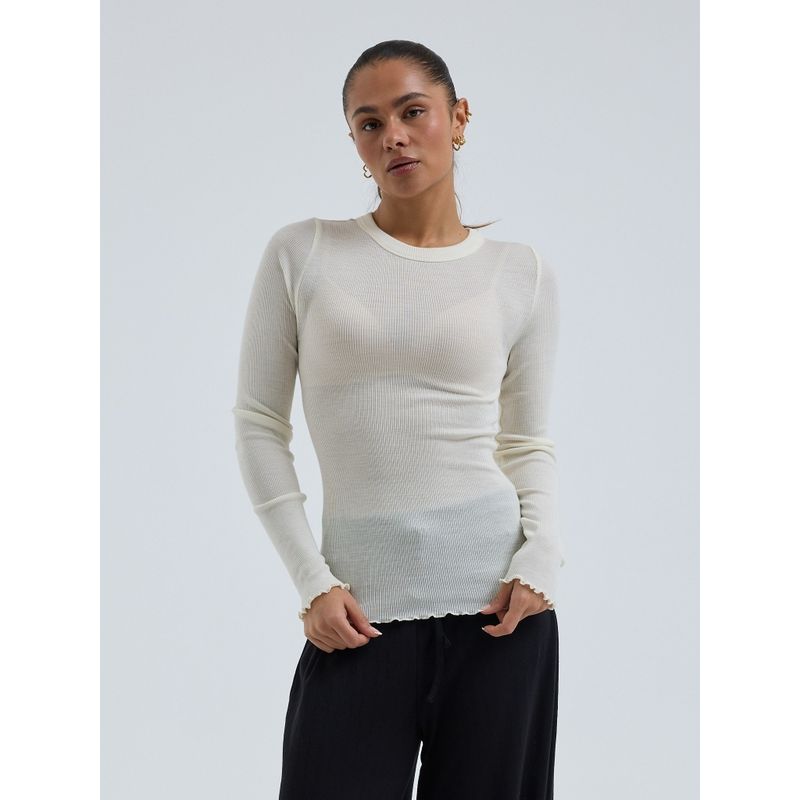 Wooly T-Genser, Off-White, Merino / Silke