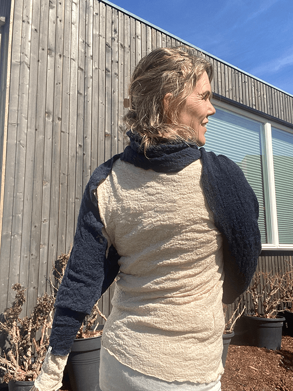 1507 SkulderVarmer, Midnight Blue Melange, Bubble Wool