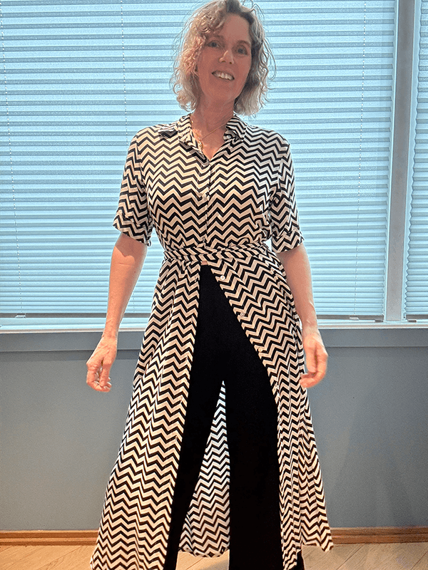 Lucca Kjole Zig Zag, Black / White, Rayon