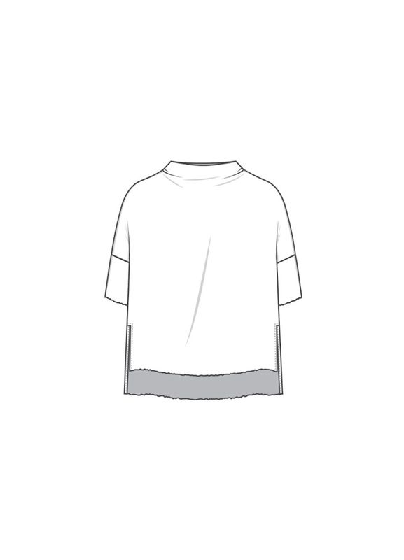 4083 T-Skjorte Vid Splitter, Light Camel / Asphalt / Raw white, Merino