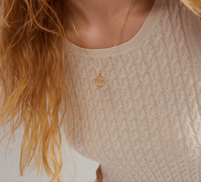 IBEN resirkulert Halskjede, PreciosaKrystaller, gullbelagt