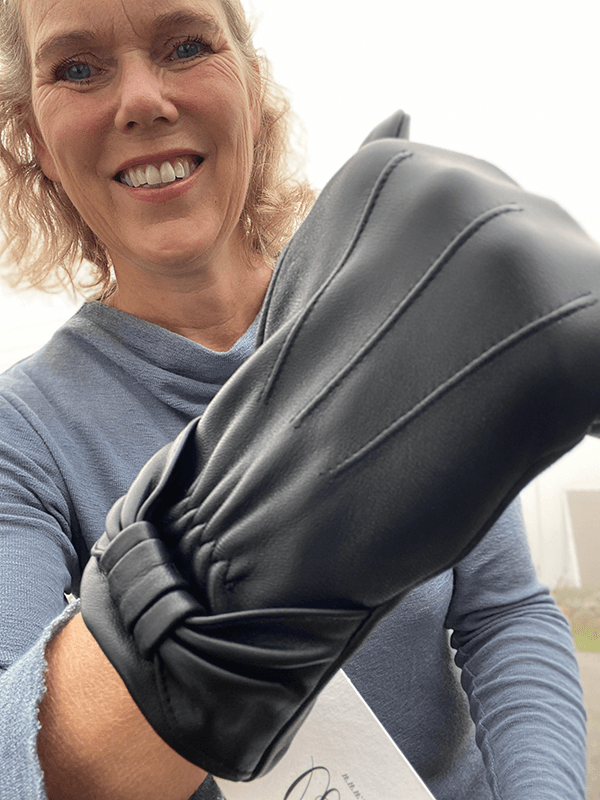 Sondrio Hansker, Skinn, Black