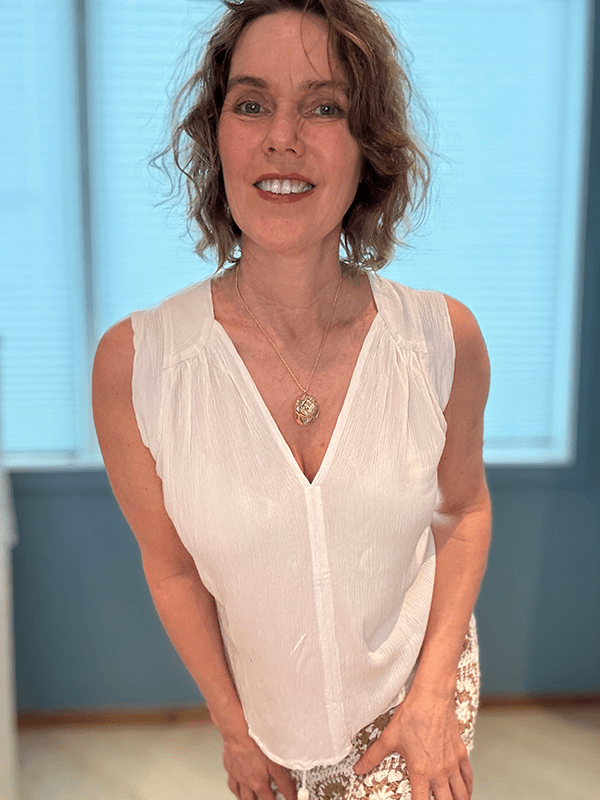 Venice Topp, Ivory, Rayon Crinckle