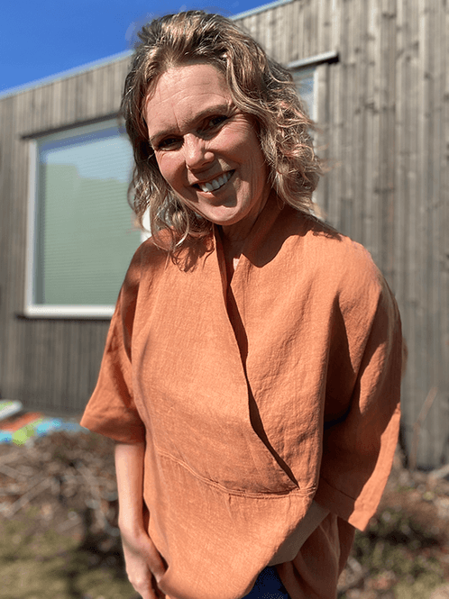 Hovedbilde 12034 KimonoTopp, Pecan Brown, Lin Tynn