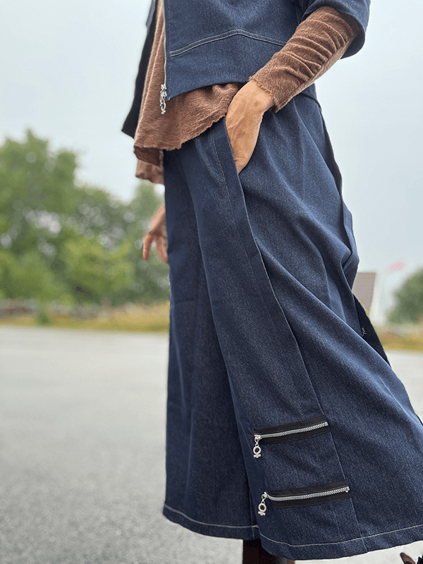 4165 Bukse Stretch, Vid/Kort, Blue, Bomull