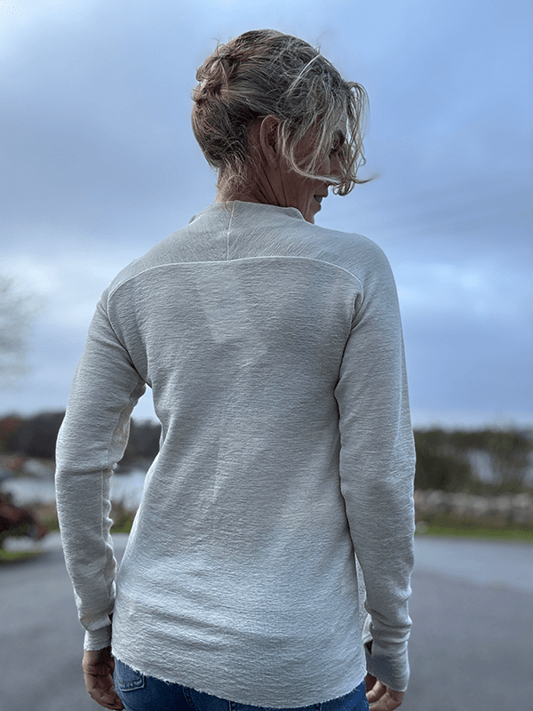 4063 Genser Saddle Back, Pearl Grey Melange, Merino