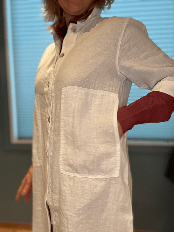 11026 SkjorteKjole, White, Lin