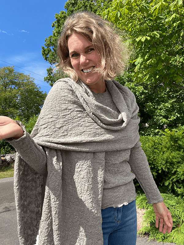 1503 Skjerf 58x200cm, Elephant Melange, Bubble Wool
