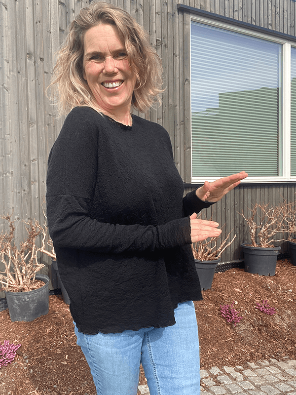 4504 Genser, Black, Bubble Wool