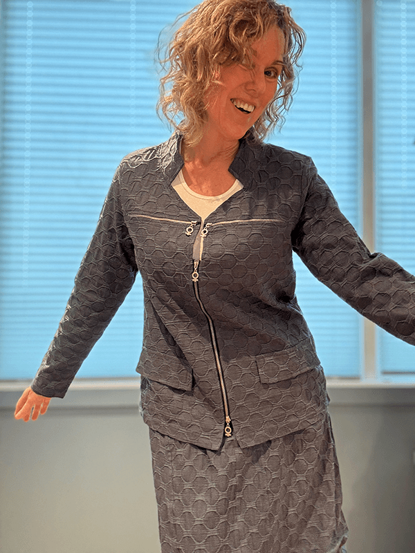 2115 JakkeTopp, Bubble, Blå, Bomull