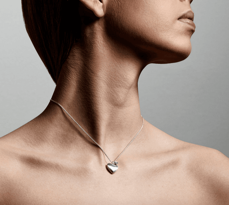 SOPHIA resirkulert halskjede hjerte, Sølv