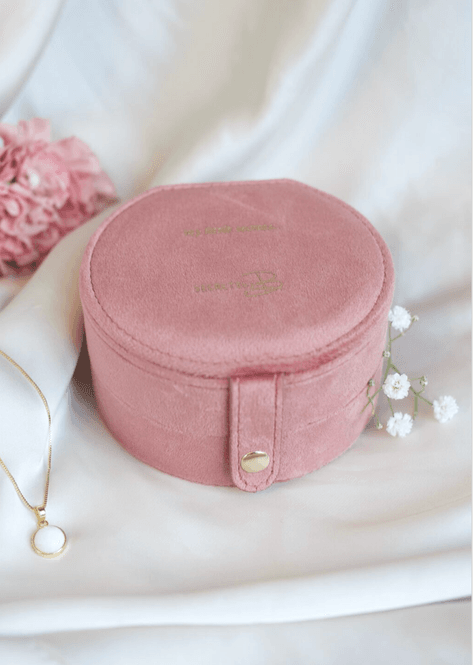 Hovedbilde Smykkeskrin Medium Rundt, 2 etasjer, Old Pink