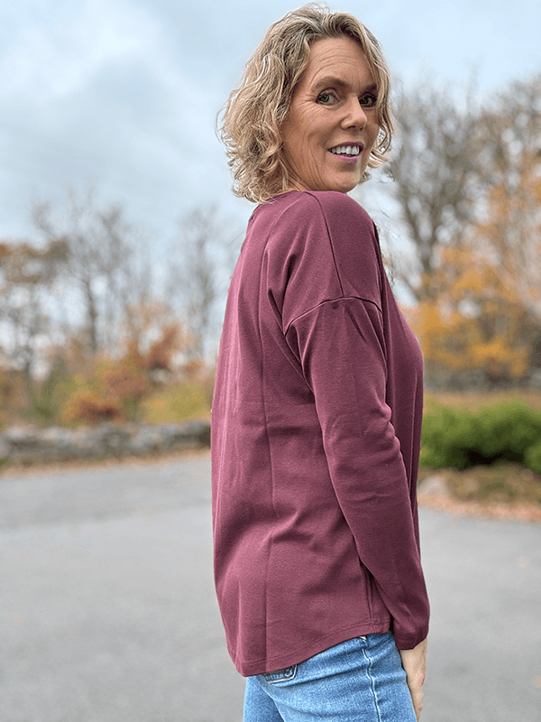 4306 T-Genser Loose, Burgundy, Bomull
