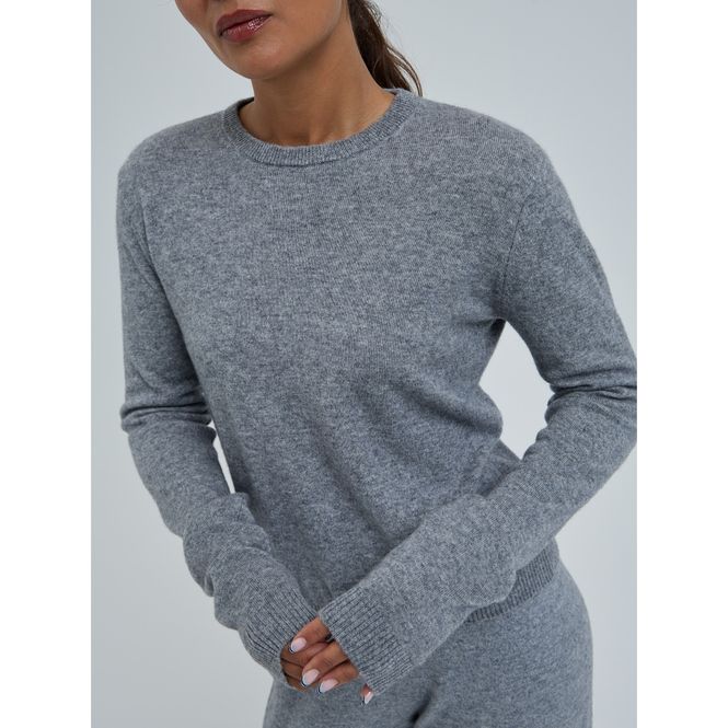 Hovedbilde Wool Cashmere, Classic Crew Neck, Ash Melange, ...